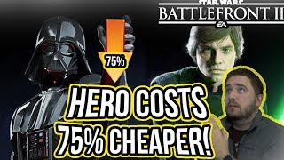 Star Wars Battlefront 2  Hero Costs Reduced by 75 to Unlock Darth Vader Easier to Get Huge News [upl. by Larentia321]