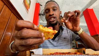 Lunchtime Reviews Pizza Corner 1400JMD pepperoni pizza lunch in JAMAICA port Antonio [upl. by Teodora249]