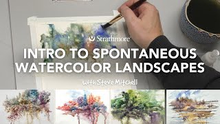 Intro to Spontaneous Watercolor Landscape Painting with Steve Mitchell  Lesson 1 of 4 [upl. by Toffic]