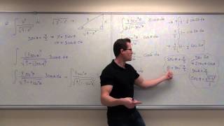 Calculus 2 Lecture 73 Integrals By Trigonometric Substitution [upl. by Enilecram]