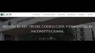 Morón El art 730 del Código Civil y Comercial es inconstitucional [upl. by Christean74]