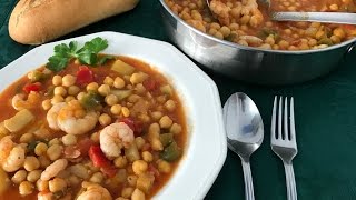 Garbanzos con Langostinos Receta Fácil [upl. by Navannod]