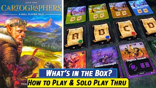 CARTOGRAPHERS Board Game Unboxing SetUp Explanation and a Solo Playthrough [upl. by Notsag]