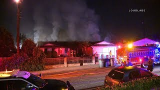 House Fire  La Puente RAW FOOTAGE [upl. by Yand318]