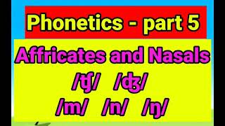 Phonetics  part 5  Affricates and Nasals English speech sounds [upl. by Euqinitram]