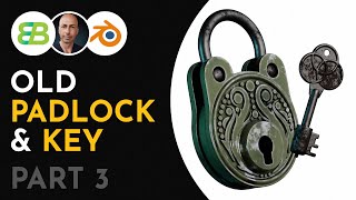 Old Padlock and Key Tutorial Series  SVG to Blender  Blender v4  Part 3 [upl. by Inalem572]