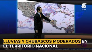 Lluvias y chubascos moderados en el territorio nacional [upl. by Hammer]