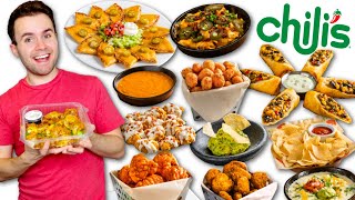 Trying Chilis ENTIRE APPETIZERS MENU Every Single Item [upl. by Alston977]