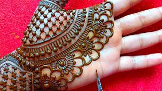 New easy bridal fronthand mehndi design  Simple fronthand mehndi mehndi  easy mehndi design [upl. by Gipson]