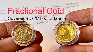 Gold Sovereign vs 14 oz Britannia  physical fractional bullion coins to stackbuy Royal Mint 4k HD [upl. by Eiromem597]