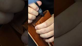 Making flap long wallet Using Buttero leather leathercraft leather wallet sewing vegetables [upl. by Nnednarb]