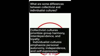 What are some differences between collectivist and individualist cultures psychology english [upl. by Romney383]