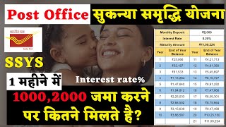 Sukanya Samridhi Yojana Post Office 2024 monthly Investment  Maturity value Interest rate [upl. by Karl]