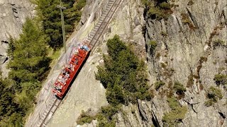 Die steilste Standseilbahn von Europa  Fahrt mit der Gelmerbahn [upl. by Perretta]