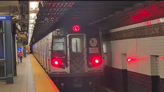 BMT Canarsie Line R143 L Train ride from 14 Street6 Av to Myrtle AvWyckoffs [upl. by Ecirtel264]