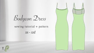 How To Sew a Bodycon Dress  Beginner Friendly Sewing Project  Sewing Tutorial  Pattern [upl. by Adikam]