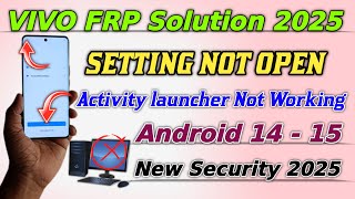 Setting Not Open👉All Vovo Frp Bypass Android 14  Vivo V40e V40 Pro V30 V30 Pro Frp Bypass 2025 [upl. by Wycoff]