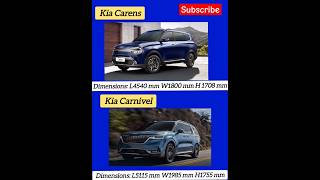 Kia Carens vs Carnival car comparision  Engine Power Torque Dimensions  Carens vs Carnival [upl. by Anik]