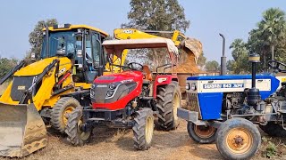 Jcb 3dx Backhoe Loader Machine Loading Murum In Mahindra and Swaraj Tractor  Jcb and Tractor Video [upl. by Ellezig637]