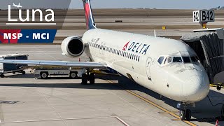 Delta Airlines Boeing 717200 Flight From Minneapolis to Kansas City [upl. by Ennayr]