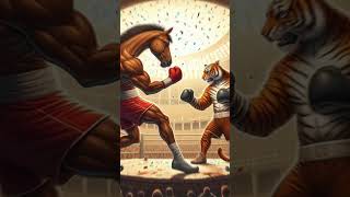 Tiger and horse boxing 👁️👁️👁️ tigee horse shortsviral [upl. by Ecneitap448]