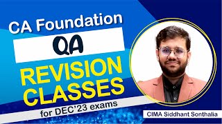 CA Foundation  Business Math  Revision Class  By CIMA Siddhant Sonthalia  Lect 03 [upl. by Ennayram]