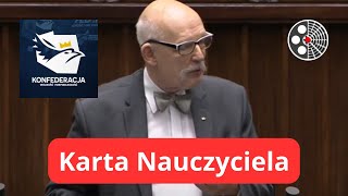 Janusz KorwinMikke  Karta Nauczyciela [upl. by Eleda]