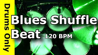 Blues Shuffle Drum Beat 120 BPM  JimDooleynet [upl. by Agnola819]