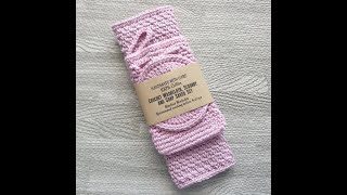 Wash Cloth Scrubbie amp Soap Saver Set Pink Crocheted 100 Cotton [upl. by Peh581]