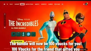 How To Get The Incredibles Bundle for 100 VBUCKS [upl. by Vitalis]