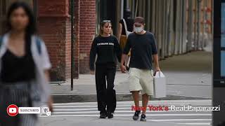 Robert Pattinson and girlfriend Suki Waterhouse hold hands as they walk around in NYC [upl. by Otsugua]