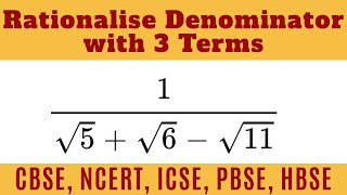 How to Rationalise the Denominator with 3 Terms  Your Tutor Harry  CBSE NCERT ICSE  Class 910 [upl. by Atilek]