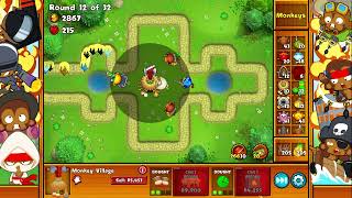 Lets Play Bloons Monkey City ZOMG Very Hard Two Puddle Grass No Commentary 1654 [upl. by Avron754]