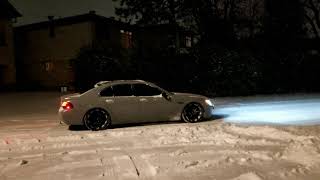 BMW 745i Snow Rolling Burnout on 22s [upl. by Karee]