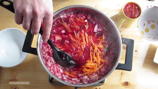 Borscht Borsch Russian and Ukrainian Beet Soup Recipe [upl. by Shirline]