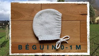 TUTO TRICOT  Béguin naissance sans couture [upl. by Eelamme879]