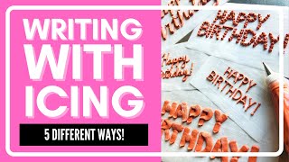 Writing With Icing  5 Easy Cake Writing Ideas for Beginners [upl. by Ayet]