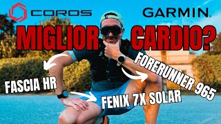 ⚠️ TEST FASCIA CARDIO COROS NELLA CORSA SI o NO con GARMIN Fenix 7X Solar vs Forerunner 965 💔 [upl. by Ettenajna]