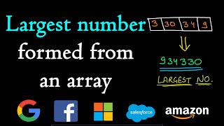 Largest number formed from an array [upl. by Adamec53]