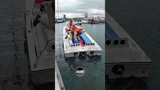 Dry Martini gets loud at the Solent 80 raceboat loud startup raceengines powerboat drymartini [upl. by Yekcim354]