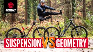 XC Full Suspension Vs Aggressive Hardtail  Which Is Faster Aggressive Geometry Or More Suspension [upl. by Quiteris]