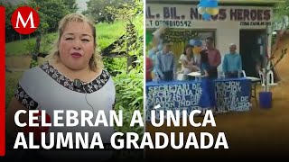 Pequeña graduada de sexto de primaria recibe celebración especial en su pueblo [upl. by Scholz]