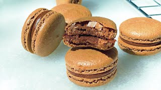 Short Video Chocolate Macarons recipe [upl. by Naujyt219]