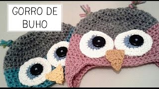 Gorro de Buho a Crochet  Tallas de 0 a 2 años  Parte 1 de 2 [upl. by Dominus]