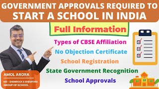 Government Approvals Required to Start a SchoolComplete Step by Step guidance School Kholne ke liye [upl. by Israeli]