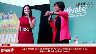 Lupin Hosts Second Edition of Aptivate Champion Run for Kids Actress Mandira Bedi flag off [upl. by Odlanra768]