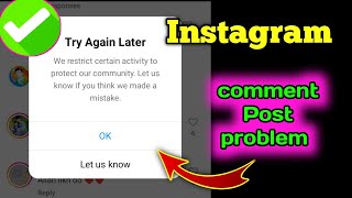 Fixed Instagram couldnt post tap to retry Try Again Later We restrict certain activity to protect [upl. by Dodwell]