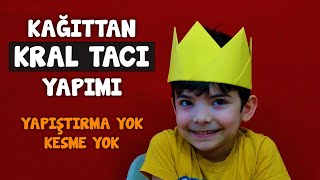 Kağıttan taç yapımı Yapıştırmadan kesmeden karton kullanmadan [upl. by Flor]