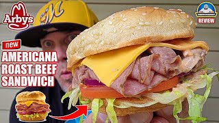 Arbys® Americana Roast Beef Sandwich Review 🌎🐄🥪 theendorsement [upl. by Hameerak]