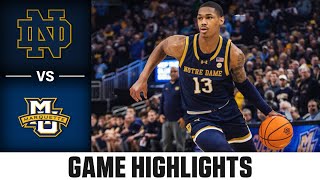 Notre Dame vs Marquette Game Highlights  202324 Mens Basketball [upl. by Eirrehs]